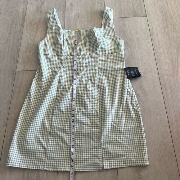Lulus Green Gingham Mini Dress size XL - Picture 2 of 8